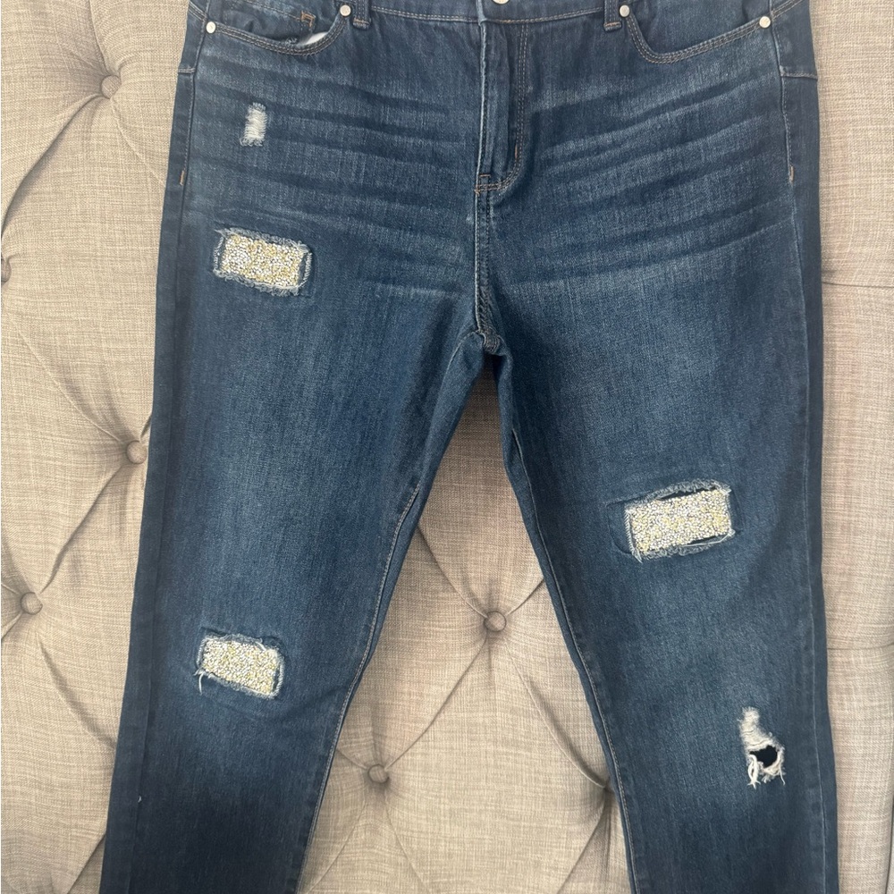 Juicy Couture Midnight Blue Ripped Skinny Jeans